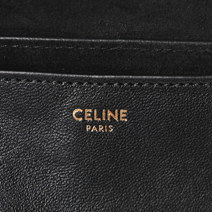Celine Shiny Lambskin Soft Triomphe Half Moon Bag Black 6 of 11