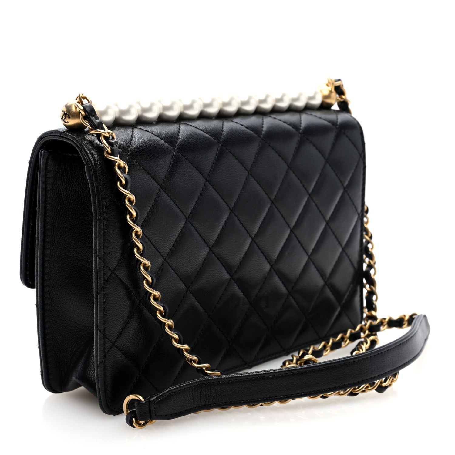Chanel Goatskin Quilted Small Chic Pearls Flap Black 3 of 10