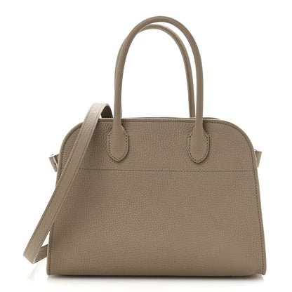 The Row Grained Calfskin Soft Margaux 10 Bag Dark Taupe 1 of 12