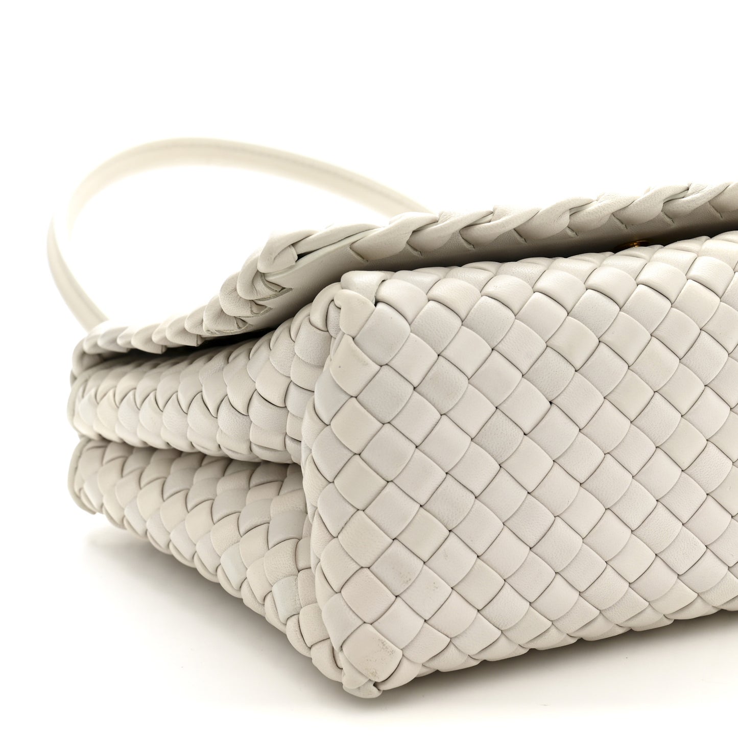 Nappa Intrecciato Patti Top Handle Bag Chalk