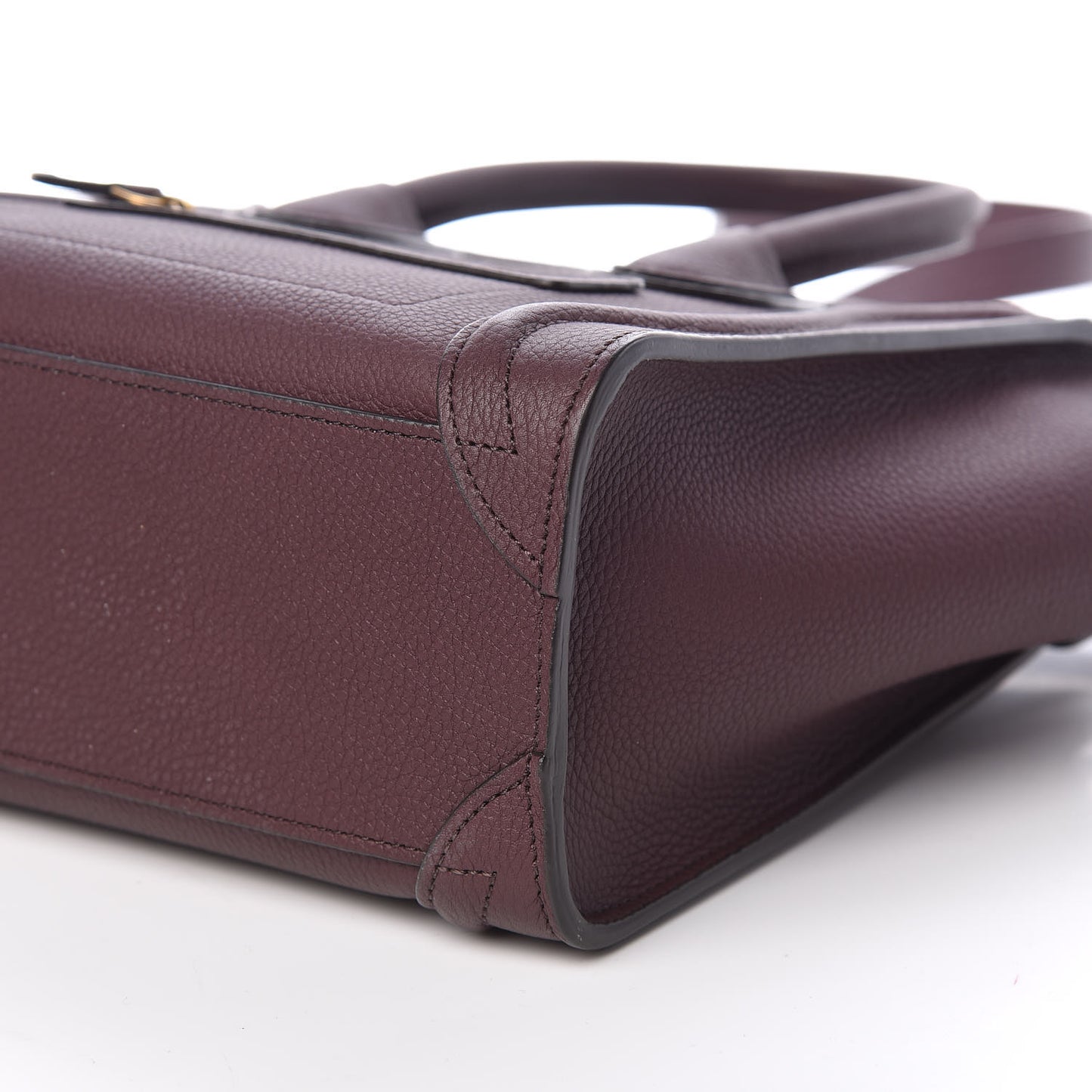 Drummed Calfskin Nano Luggage Dark Wine