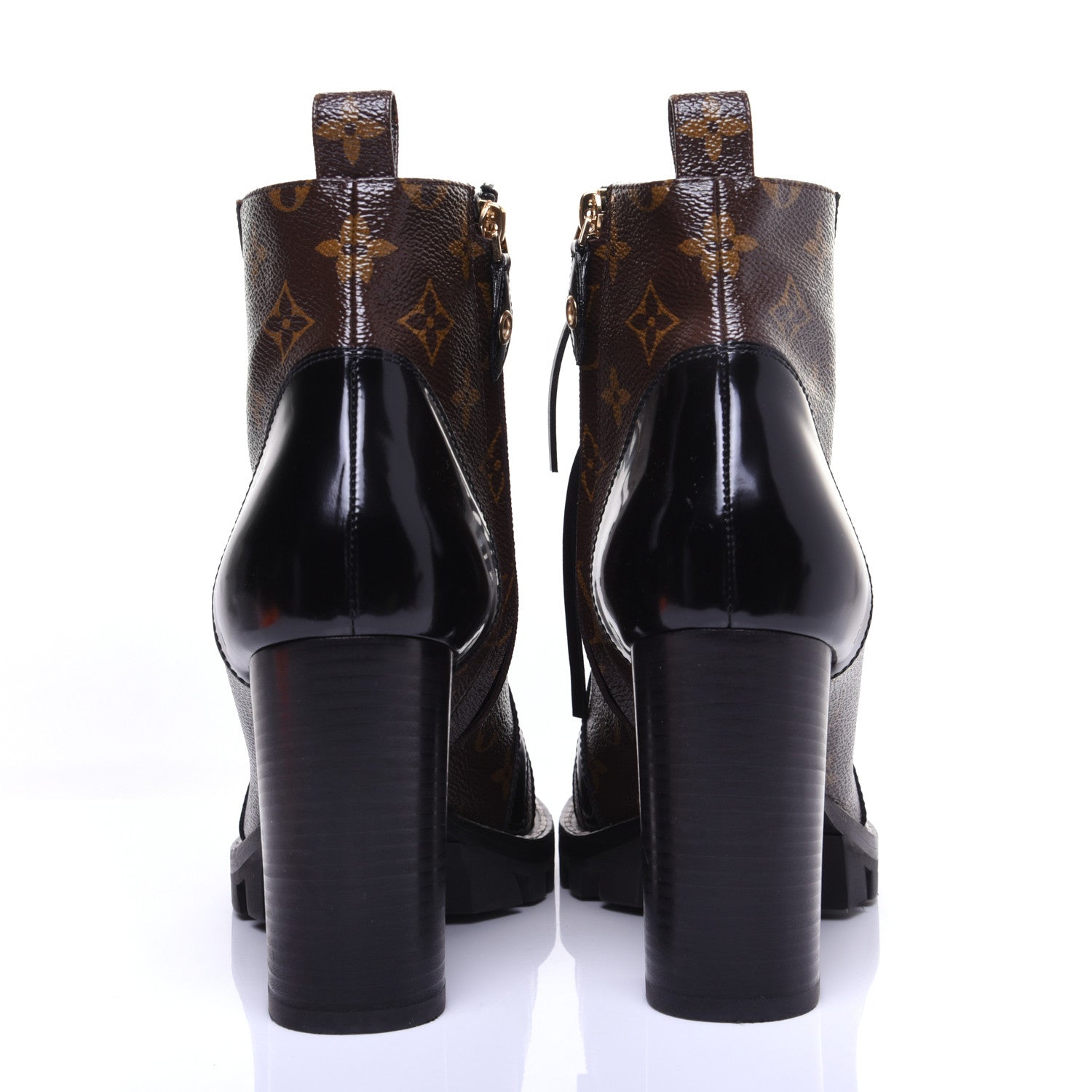 Louis Vuitton Patent Calfskin Monogram Star Trail Ankle Boots 41 Black 4 of 13