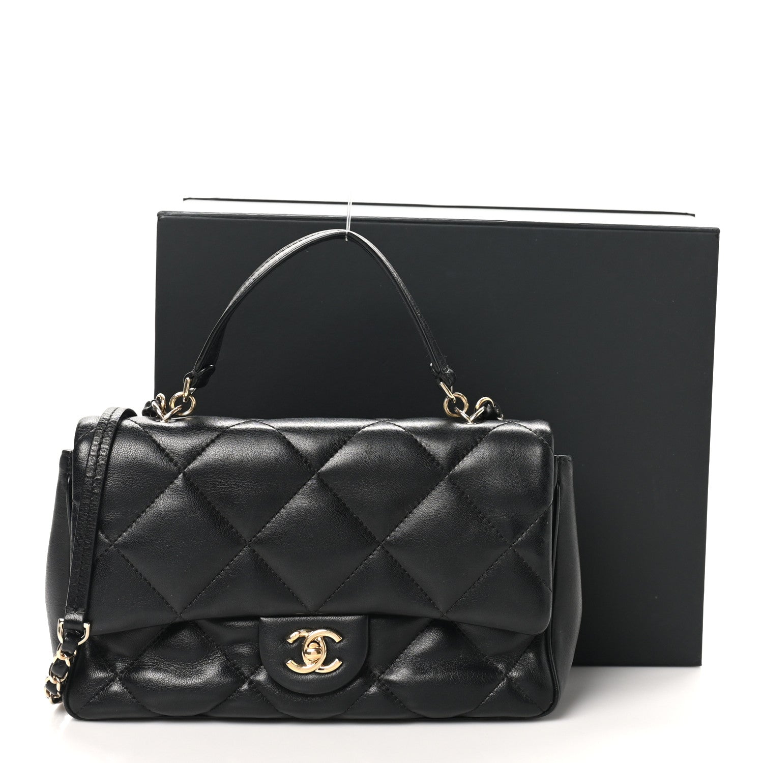 Chanel Lambskin Quilted Easy Carry Flap Black 11 of 11