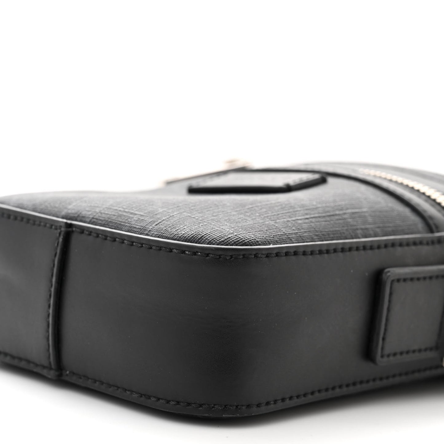 GG Supreme Monogram Appia Calfskin Web Small Camera Messenger Bag Black Grey