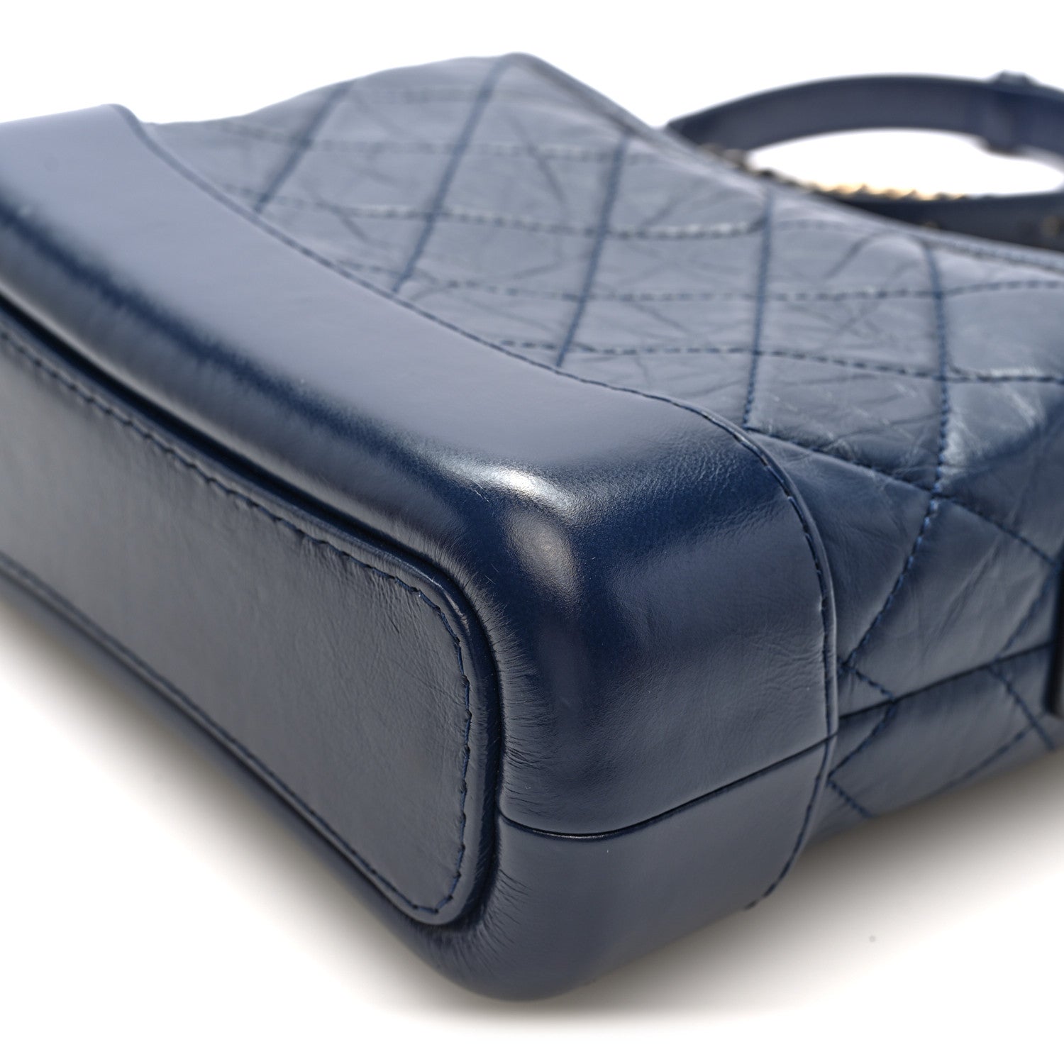 Chanel Aged Calfskin Quilted Small Gabrielle Hobo Navy 10 of 10