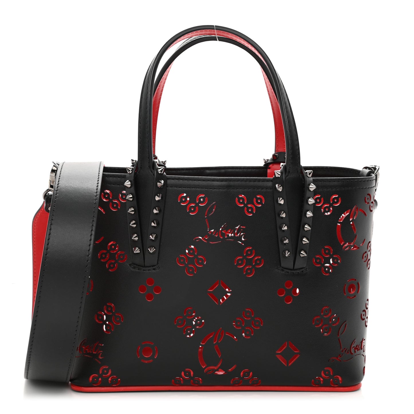 Perforated Mini East West Cabata Tote Black