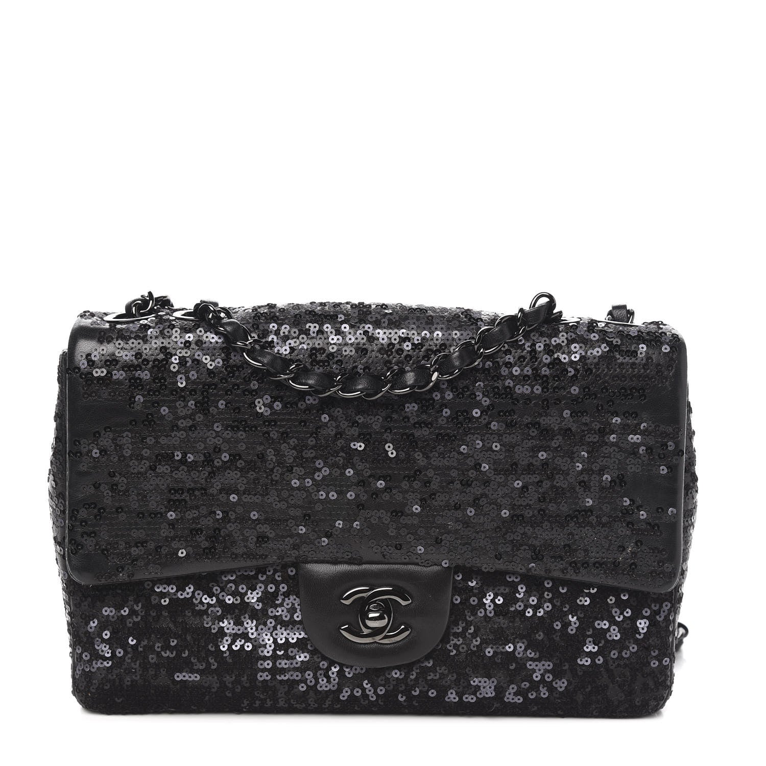 Chanel Sequin Lambskin Medium Moonlight on Water Flap Black 1 of 9