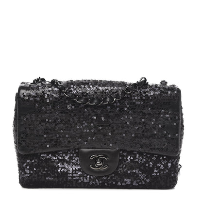 Chanel Sequin Lambskin Medium Moonlight on Water Flap Black 1 of 9