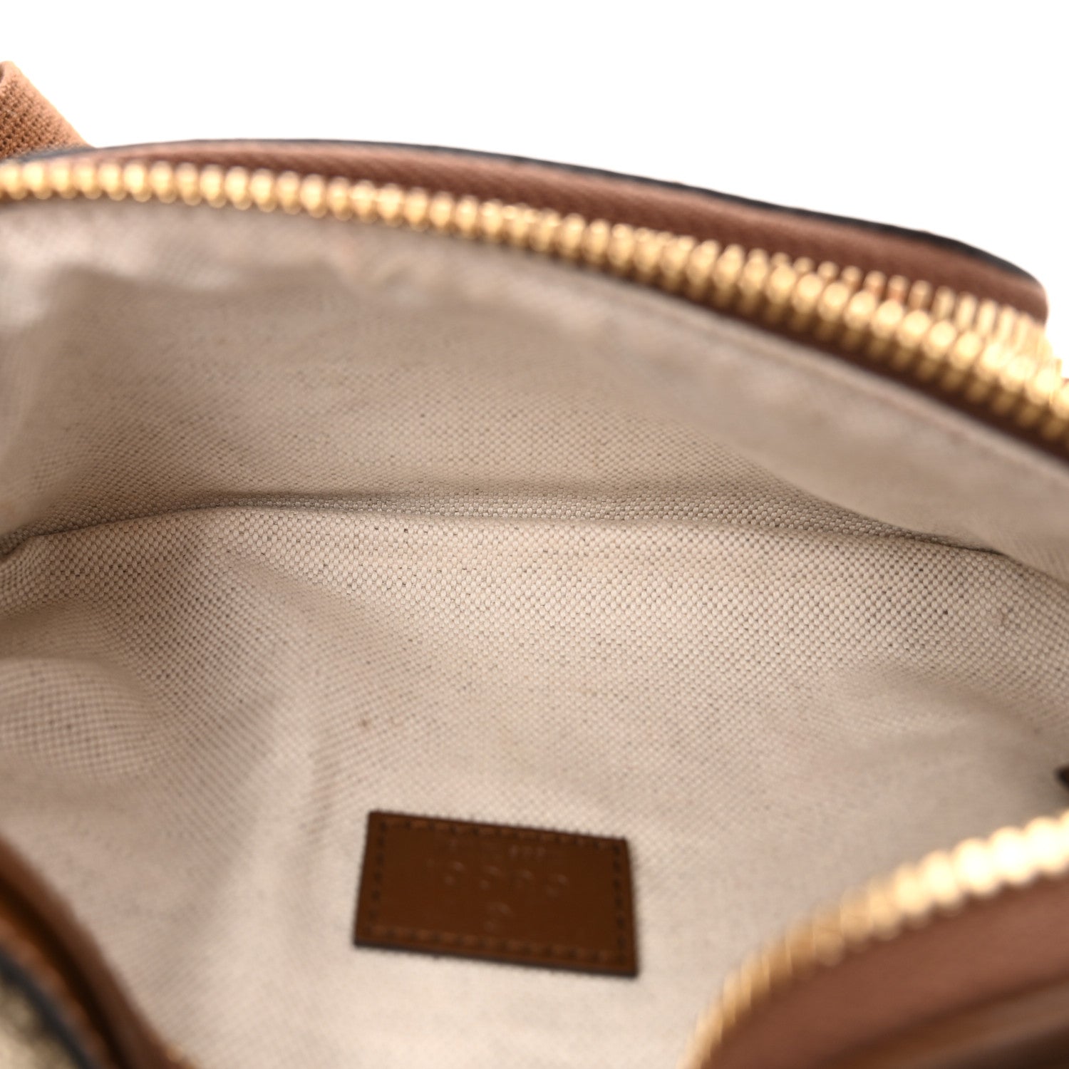 Gucci GG Supreme Monogram Textured Calfskin Retro Interlocking G Belt Bag Beige Ebony Brown Sugar 5 of 11