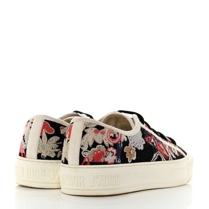 Christian Dior Cotton Floral Pop Embroidered Walk'N'Dior Low Top Sneakers 37 Red Multicolor 4 of 8