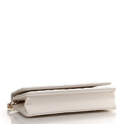 Chanel Caviar Quilted Wallet With Charms On Chain WOC White 4 of 11