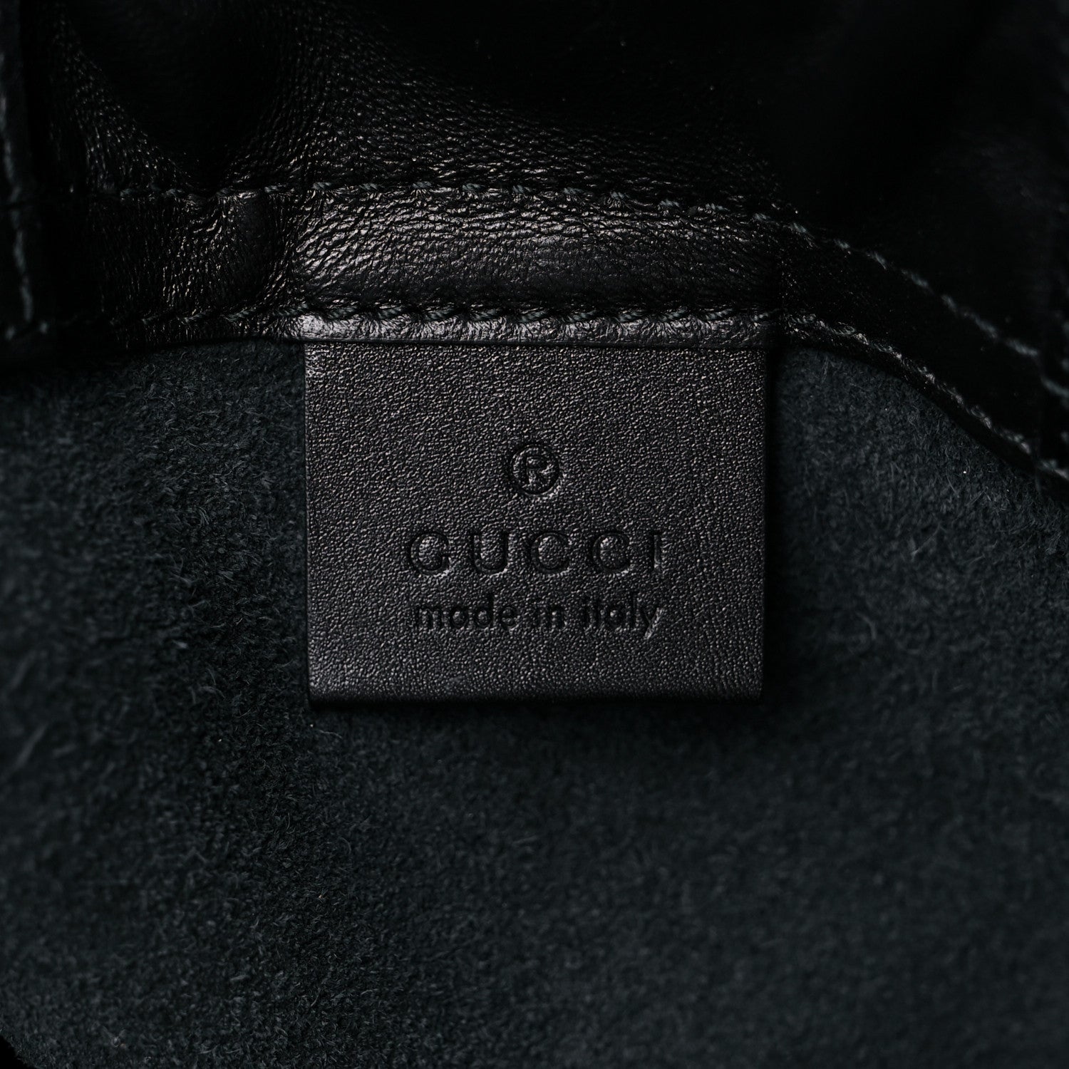 Gucci Calfskin Logo Drawstring Backpack Black 7 of 12