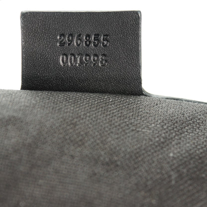 Gucci Nubuck Brocade Large Soft Stirrup Shoulder Bag Black 7 of 7
