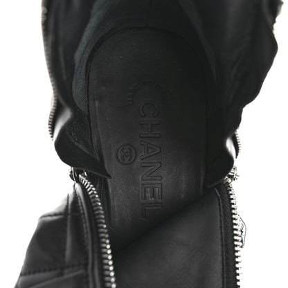 Chanel Lambskin Velvet Quilted Cap Toe Short Boots 40 Black 7 of 12