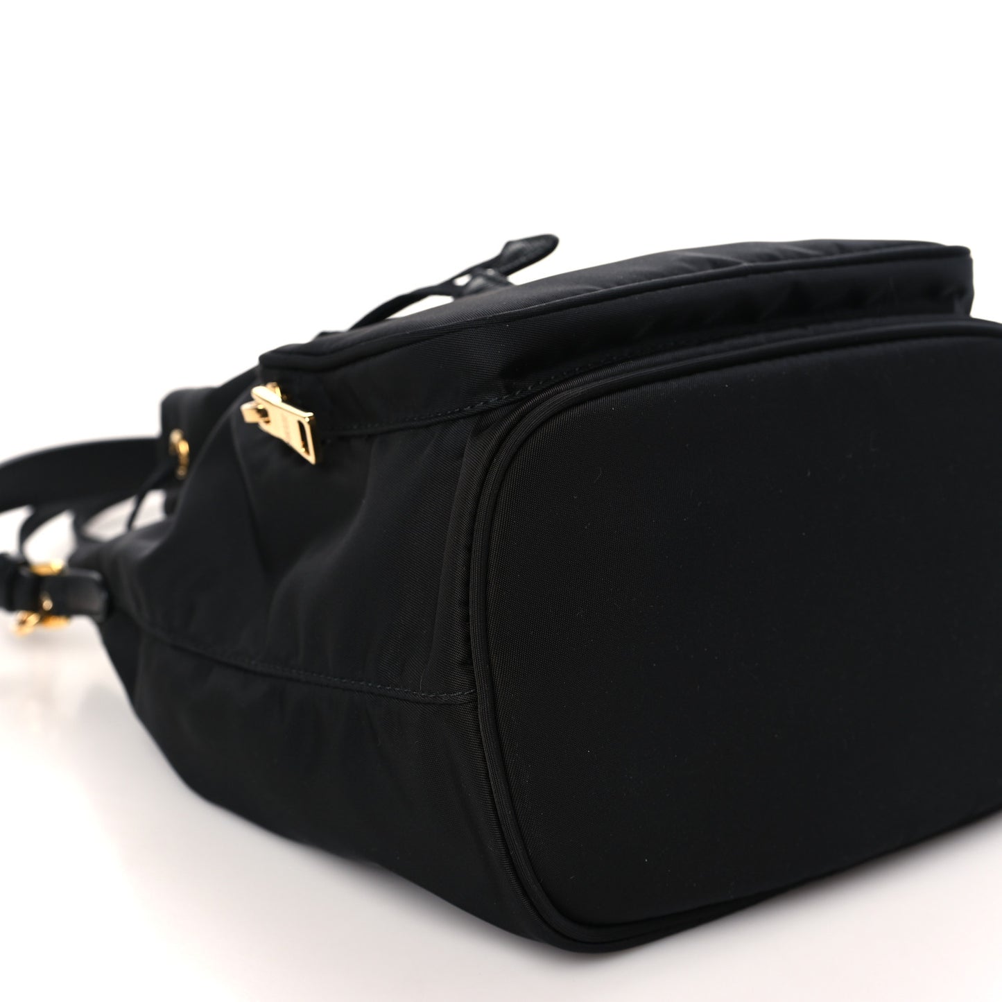 Saffiano Tessuto Nylon Mini Bucket Crossbody Bag Black
