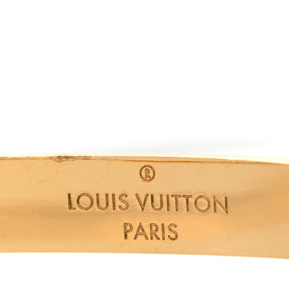 Louis Vuitton Metal Nanogram Hoop Earrings Gold 4 of 5