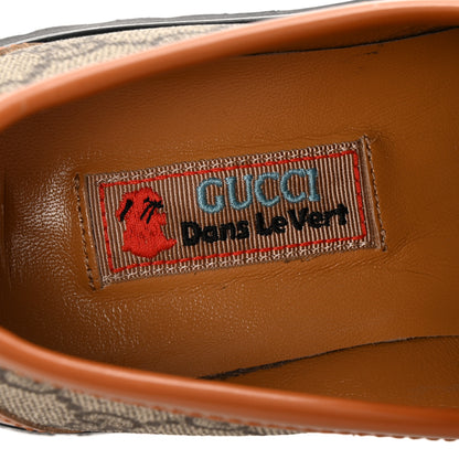 Gucci GG Supreme Monogram Cordovan Lux Womens Harald Horsebit 25mm Platform Loafers 36.5 Beige Ebony 8 of 11