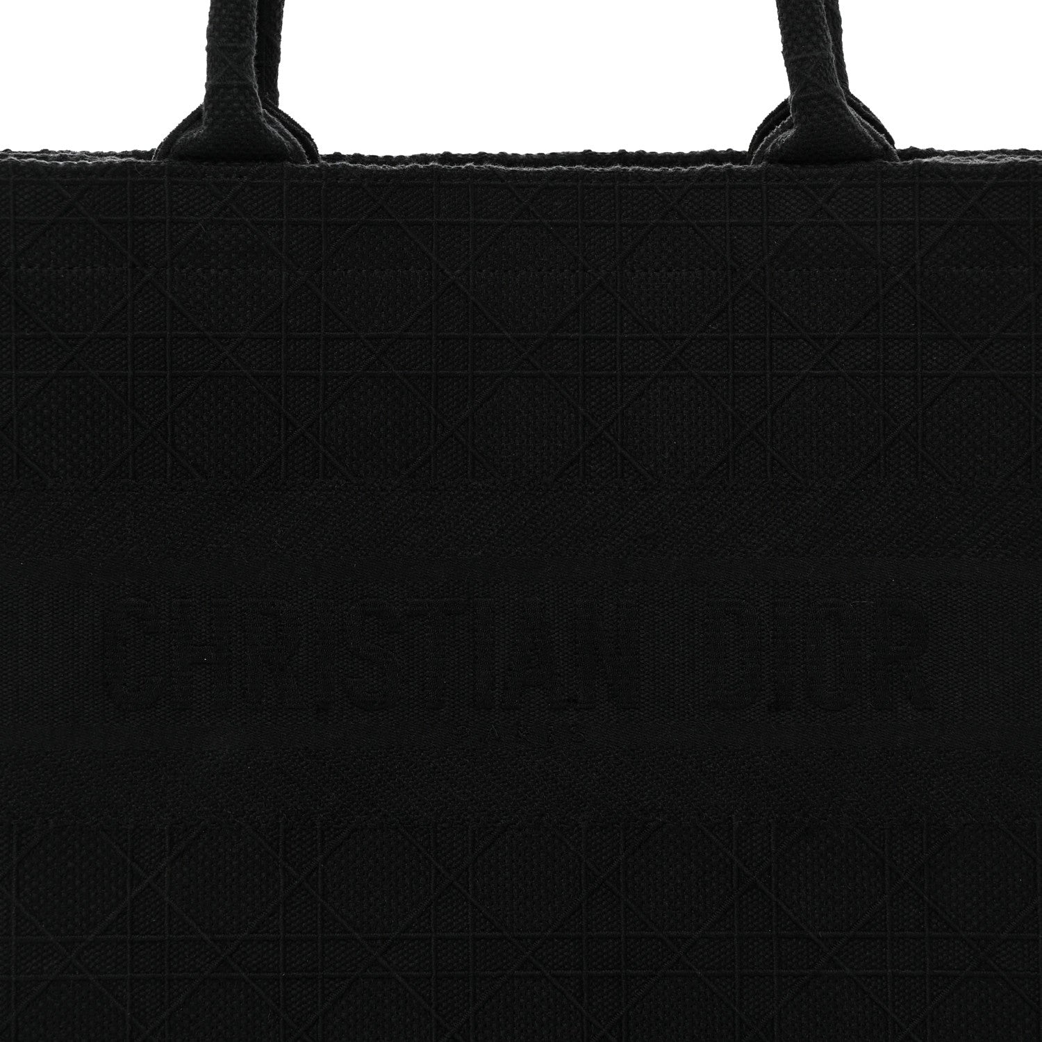 Christian Dior Canvas Embroidered Cannage Medium Book Tote Black Multicolor 8 of 12