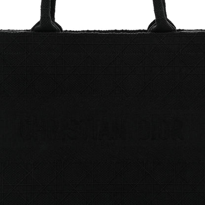 Christian Dior Canvas Embroidered Cannage Medium Book Tote Black Multicolor 8 of 12