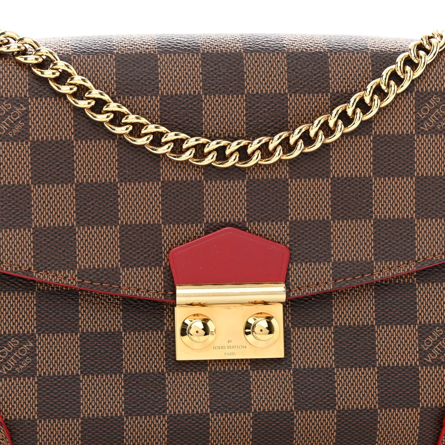 Damier Ebene Caissa Clutch Cherry