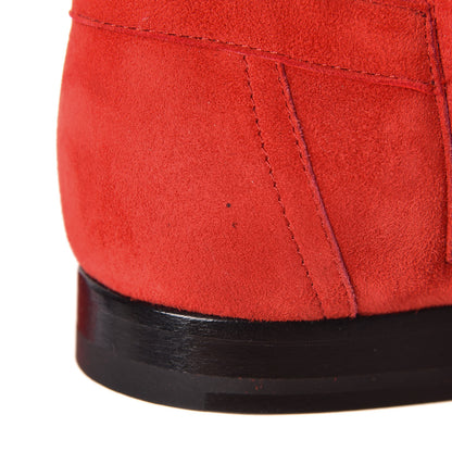 Hermes Stretch Velvet Goatskin Saint Honore Ankle Boots 37 Rouge Piment 7 of 7