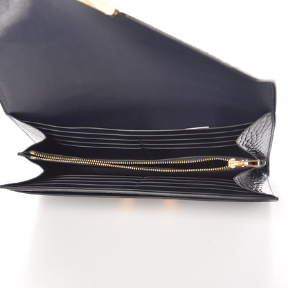 Hermes Shiny Alligator Constance Long Wallet Bleu Marine 5 of 8