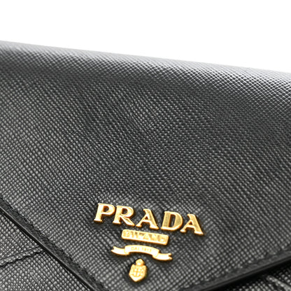 Prada Saffiano Envelope Crossbody Wallet Black 14 of 14