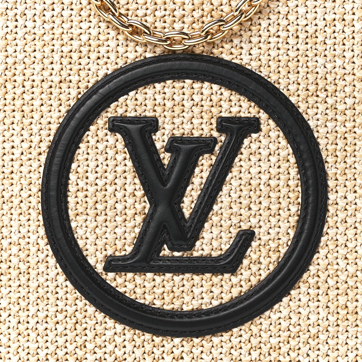 Louis Vuitton Raffia Calfskin Monogram Giant Pouch 7 of 10