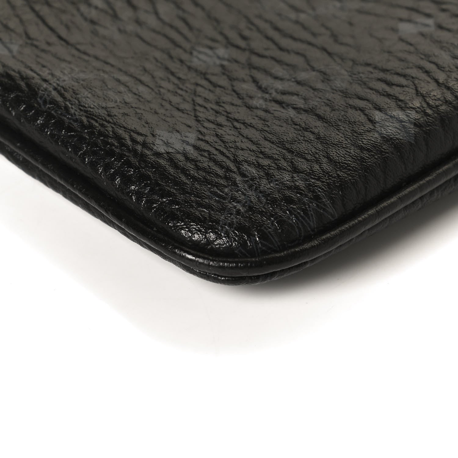 MCM Visetos Anya Shopper Tote Pouch Black 9 of 10