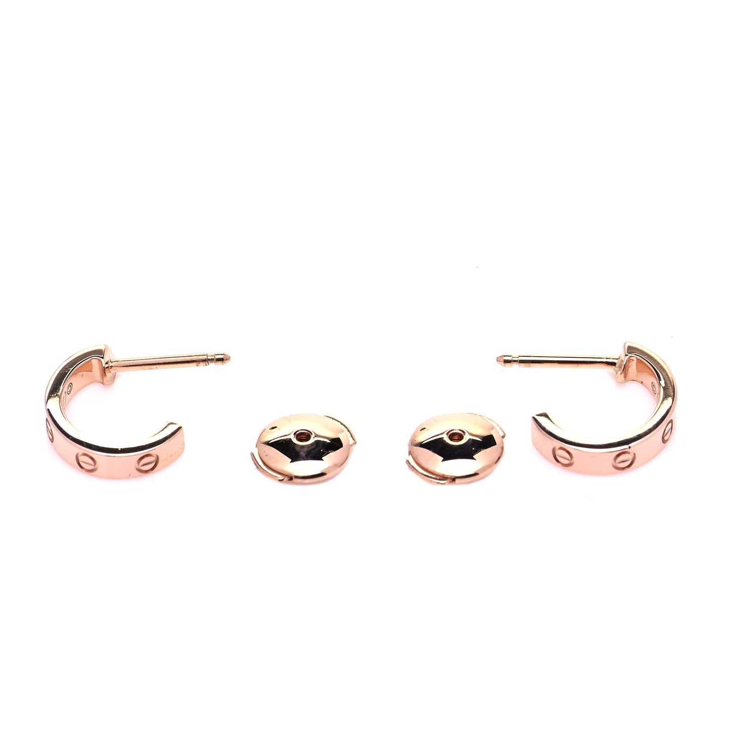 18K Pink Gold Small LOVE Hoop Earrings