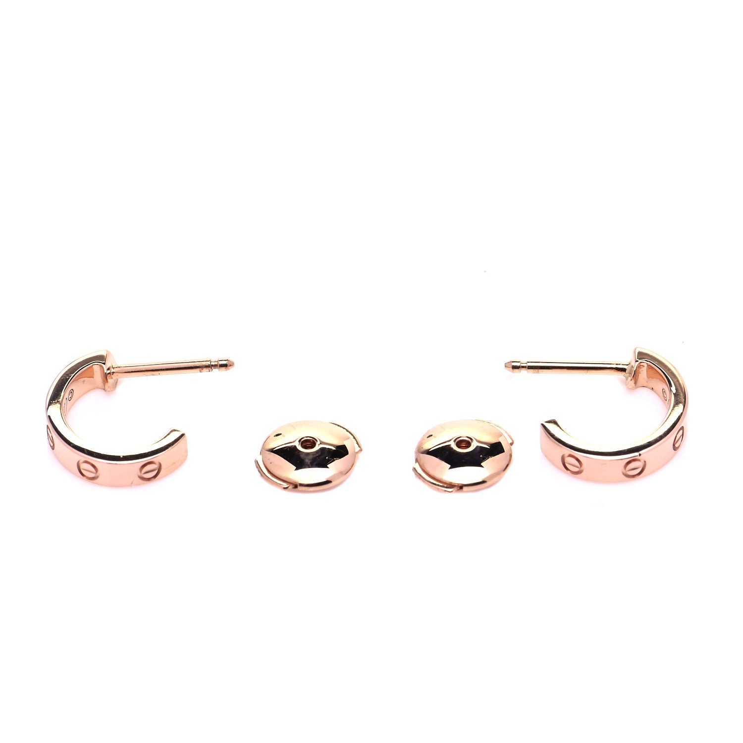 Cartier 18K Pink Gold Small LOVE Hoop Earrings 4 of 8