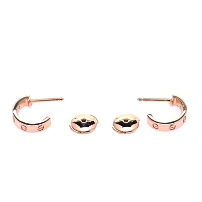 Cartier 18K Pink Gold Small LOVE Hoop Earrings 4 of 8