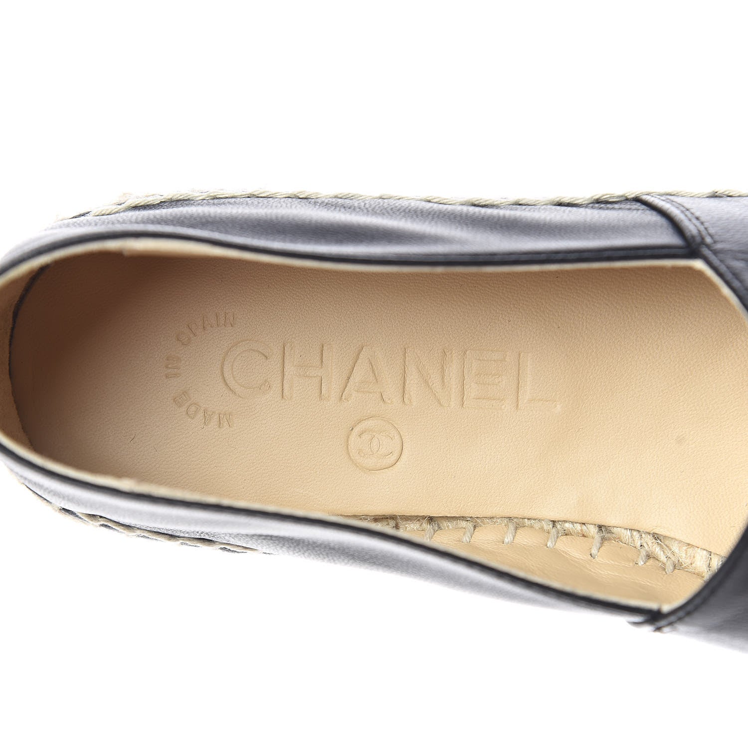 Chanel Lambskin CC Espadrilles 36 Black 9 of 11