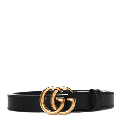 Gucci Calfskin Double G 20mm Belt 80 32 Black 1 of 10