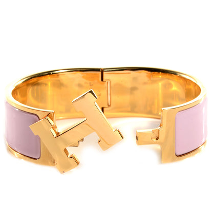 Hermes Enamel Wide Clic Clac H Bracelet PM Rose Dragee 5 of 5