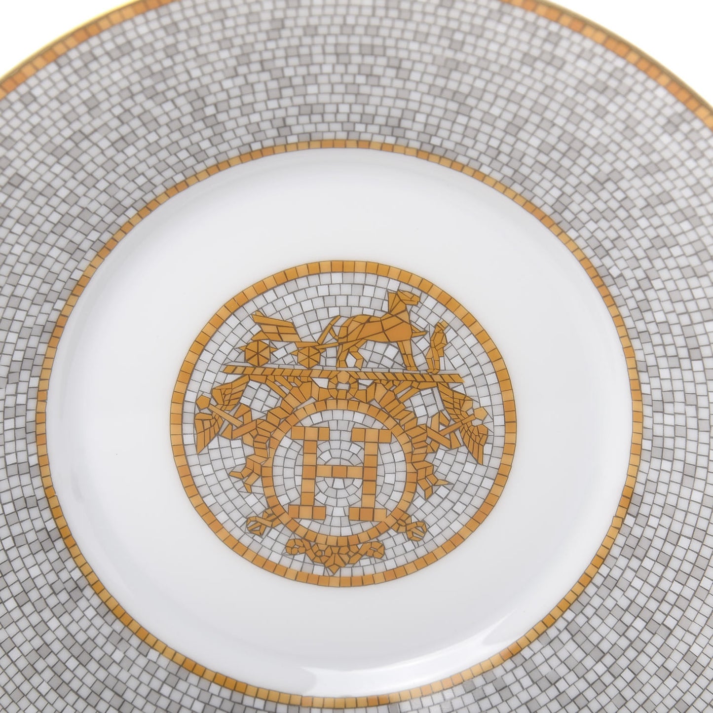 Porcelain Mosaique Au 24 Gold Tea Cup And Saucer Set Of 2