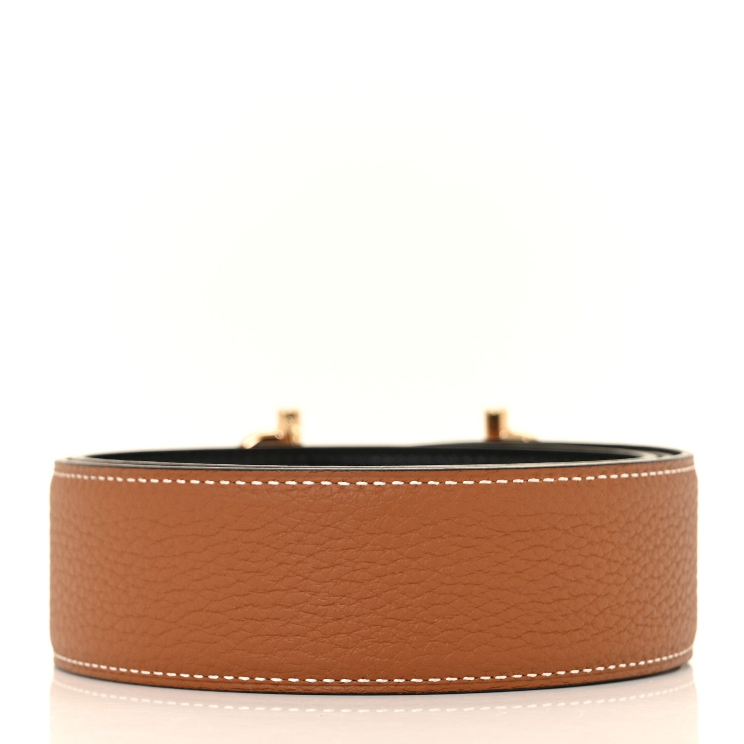 Hermes Togo Swift 32mm Gamma Belt 85 Gold Black 2 of 4