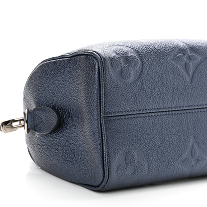 Louis Vuitton Metallic Empreinte Monogram Giant Speedy Bandouliere 20 Navy Nacre 8 of 9