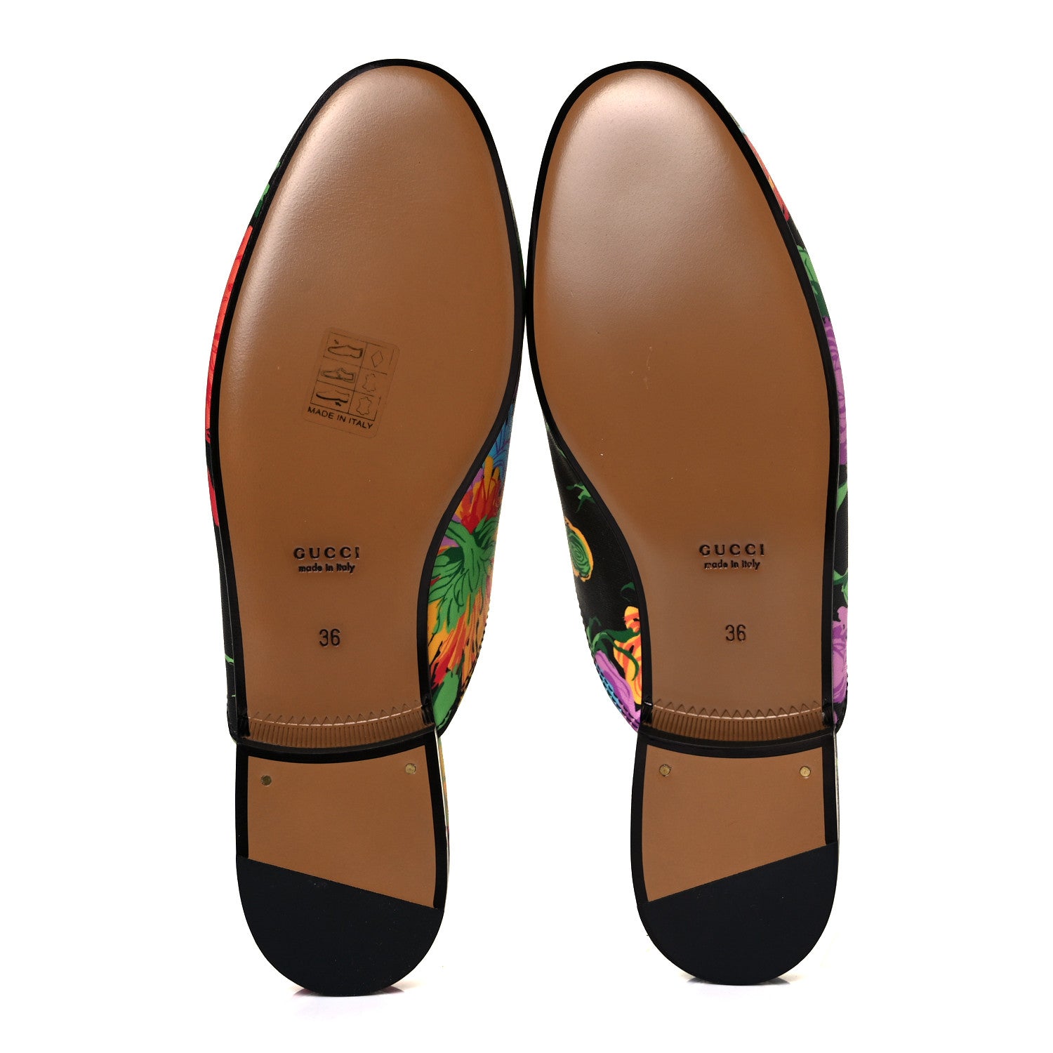 Gucci X KEN SCOTT Canvas Infinity Jenni Women's Princetown Slippers 36 Black Pink 7 of 10