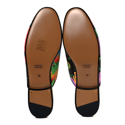 Gucci X KEN SCOTT Canvas Infinity Jenni Women's Princetown Slippers 36 Black Pink 7 of 10