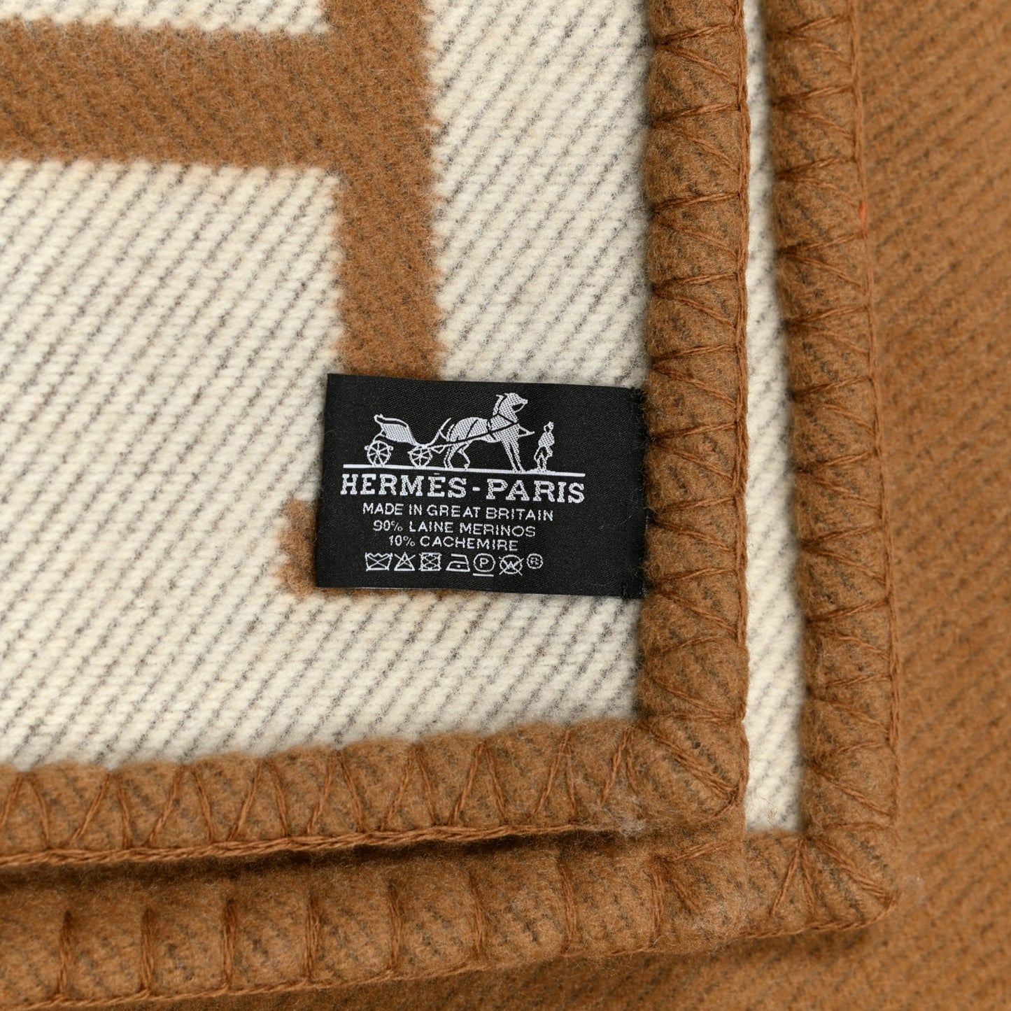 Wool Cashmere Avalon Blanket Ecru Camel