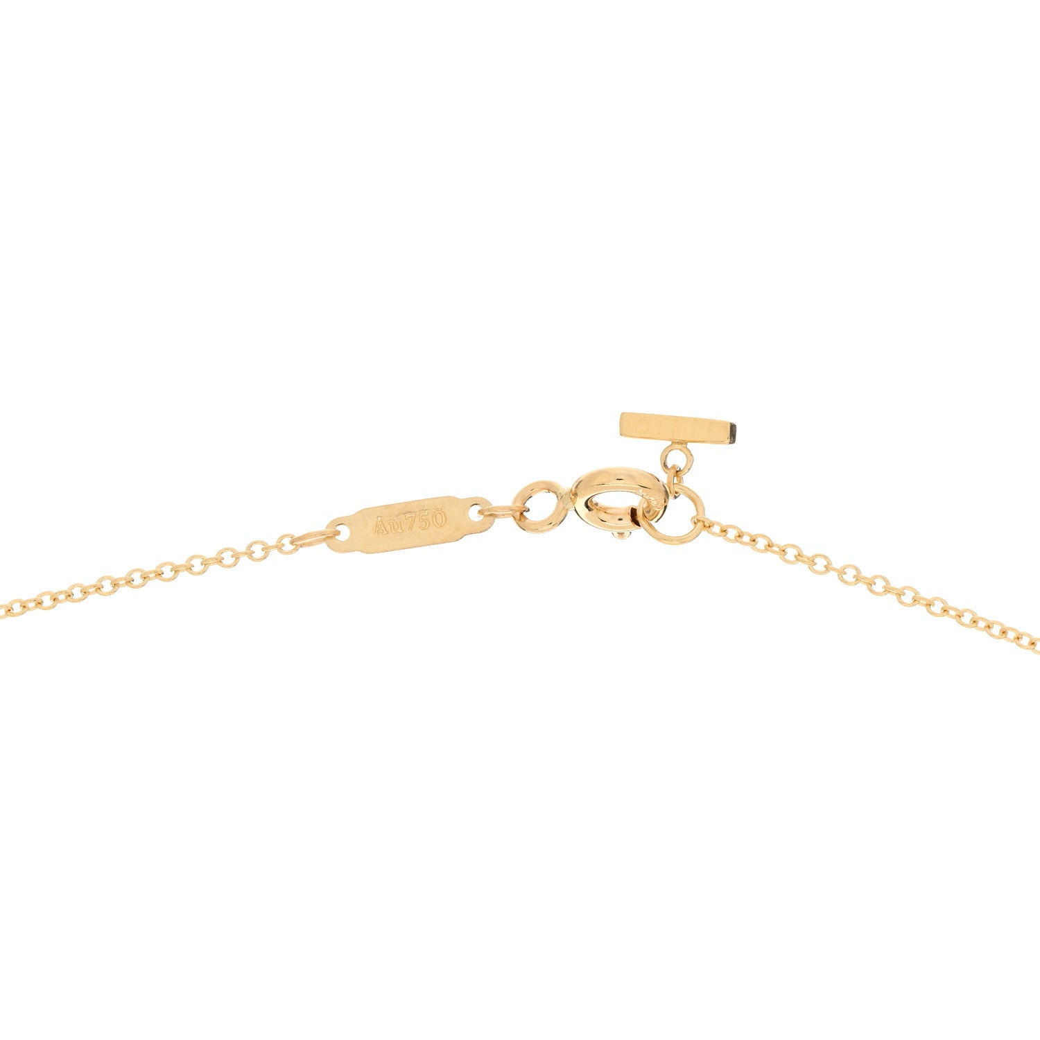 Tiffany 18K Yellow Gold Small T Smile Pendant Necklace 4 of 5