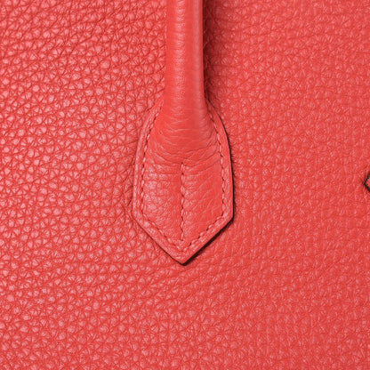 Hermes Taurillon Clemence Birkin 35 Rouge Pivoine 27 of 37