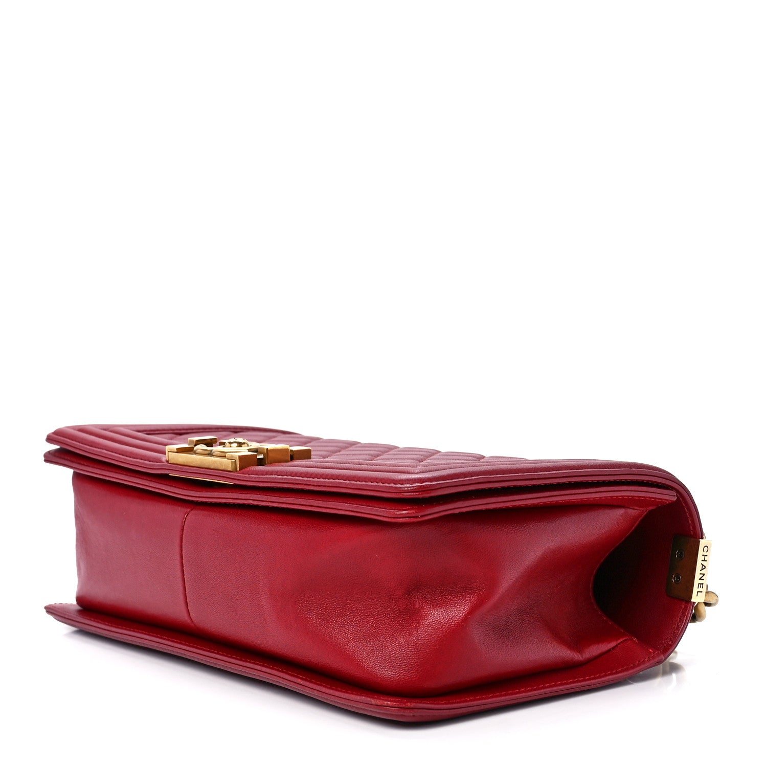 Chanel Lambskin Quilted Medium Boy Flap Dark Red 9 of 11