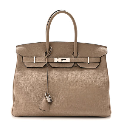 Hermes Taurillon Clemence Birkin 35 Gris Tourterelle 1 of 10