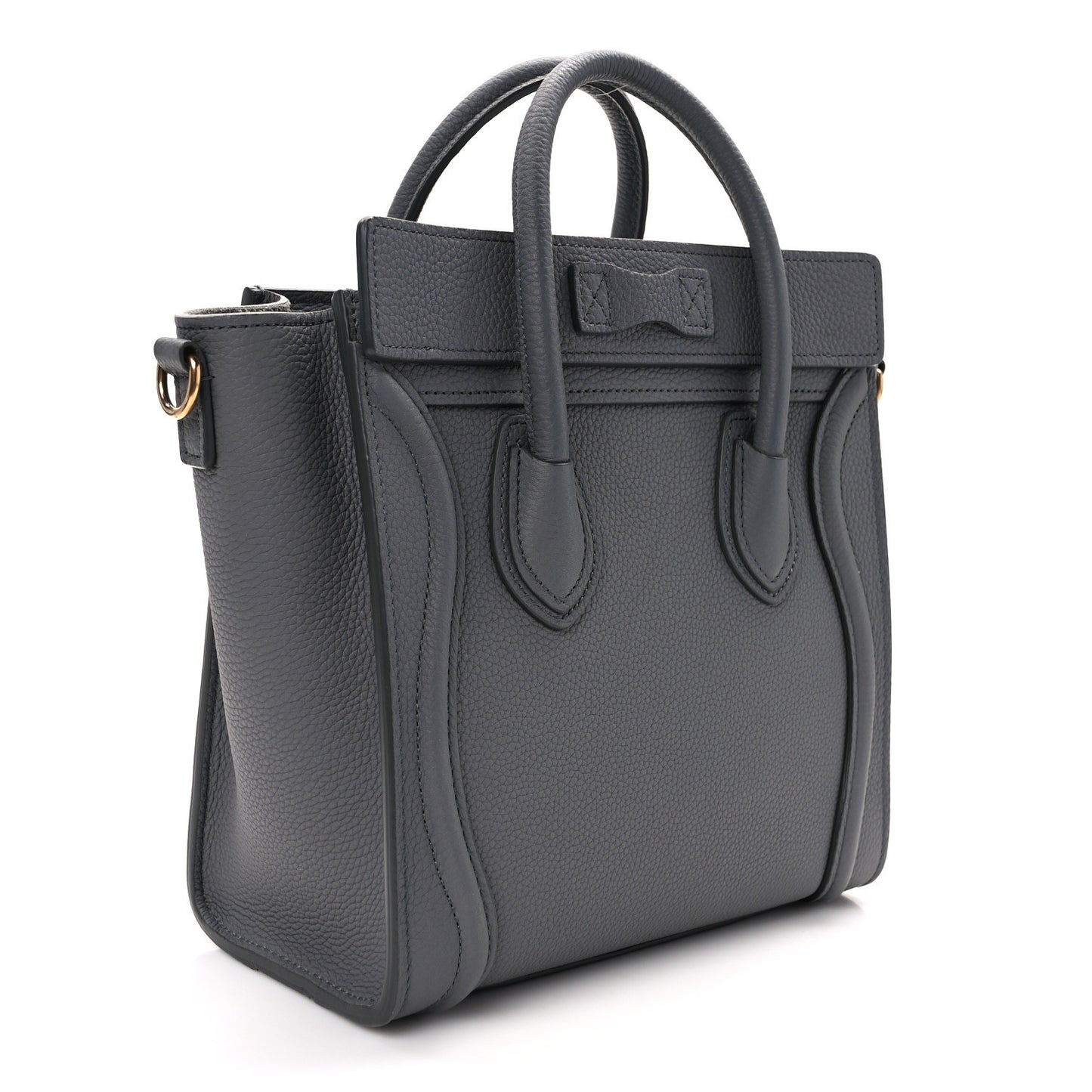 Drummed Calfskin Nano Luggage Kohl