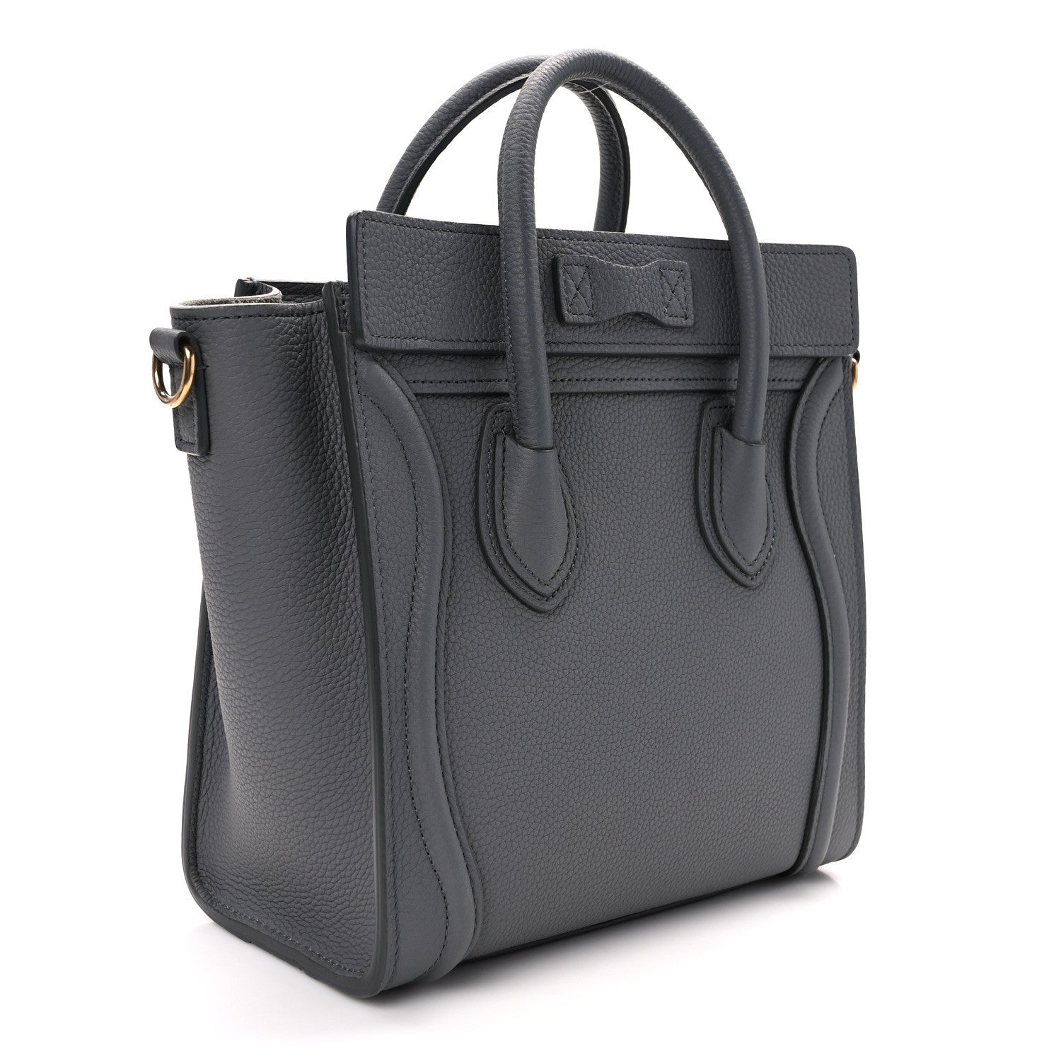 Celine Drummed Calfskin Nano Luggage Kohl 3 of 13
