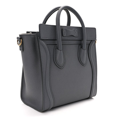 Celine Drummed Calfskin Nano Luggage Kohl 3 of 13