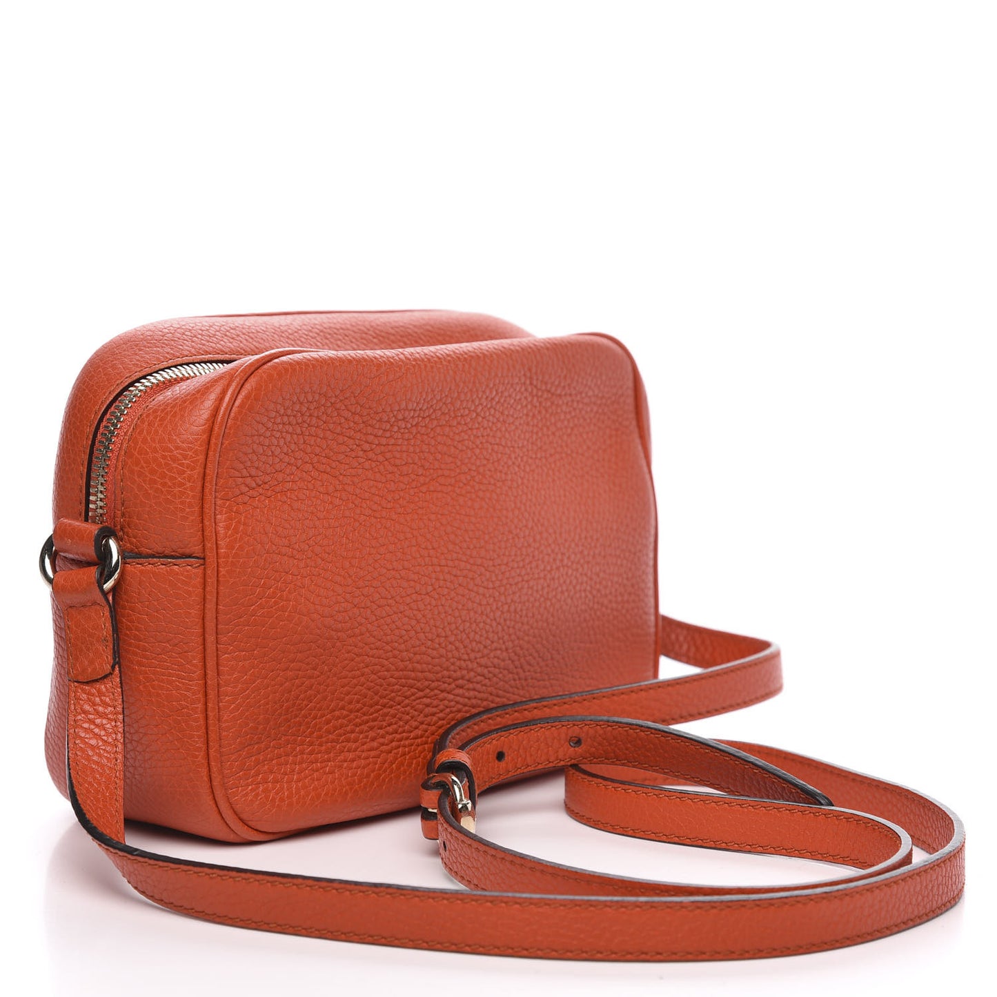 Pebbled Calfskin Small Soho Disco Bag Sun Orange