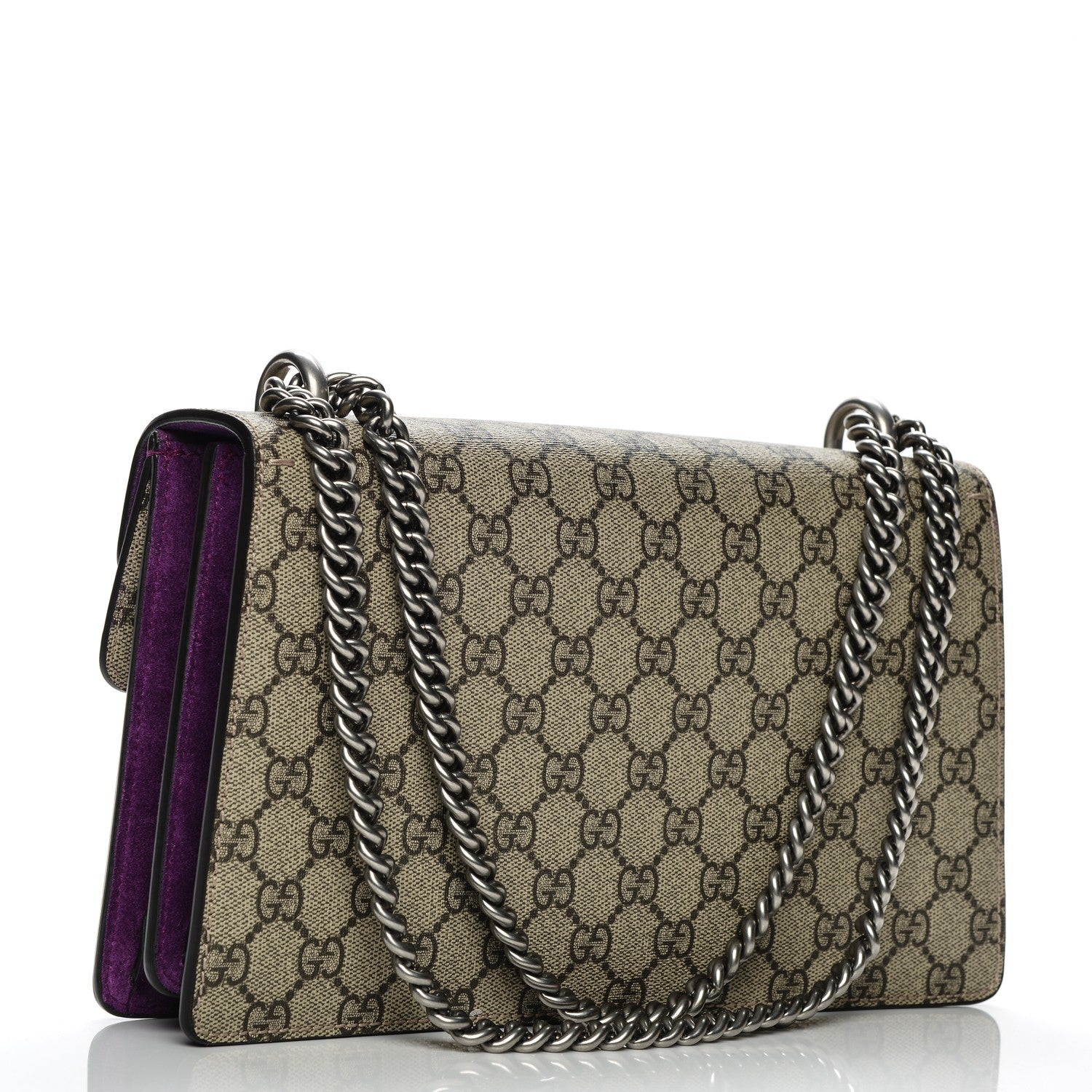 Gucci GG Supreme Monogram Embroidered Small Dionysus Shoulder Bag Purple 3 of 7